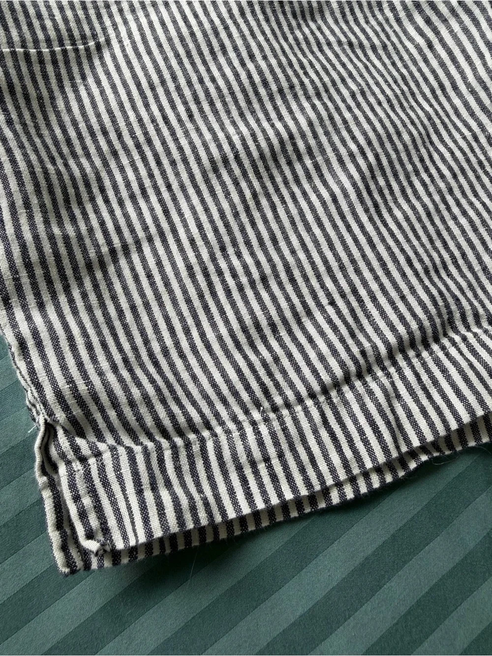 Alex Crane Bo Shorts Lines Men’s Size M 100% Linen Striped Drawstring Shorts